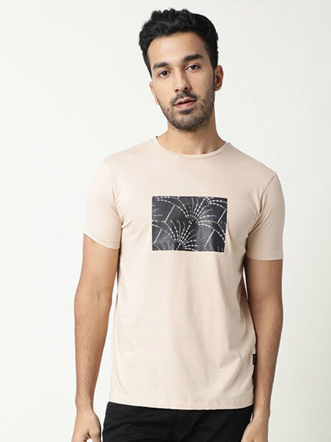 rare rabbit graphic printed cotton slim fit t-shirt