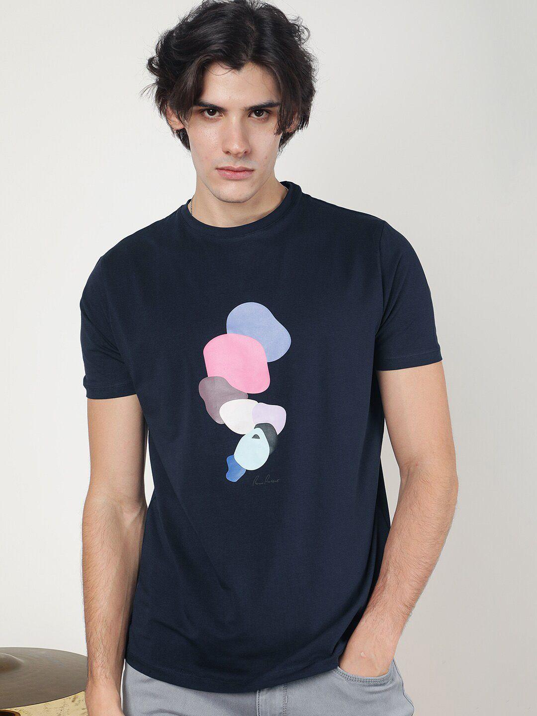 rare rabbit graphic printed cotton slim fit t-shirt