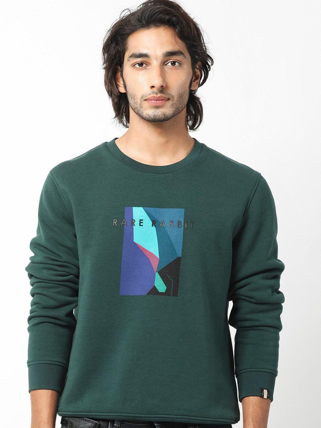 rare rabbit graphic printed cotton sweatshirt