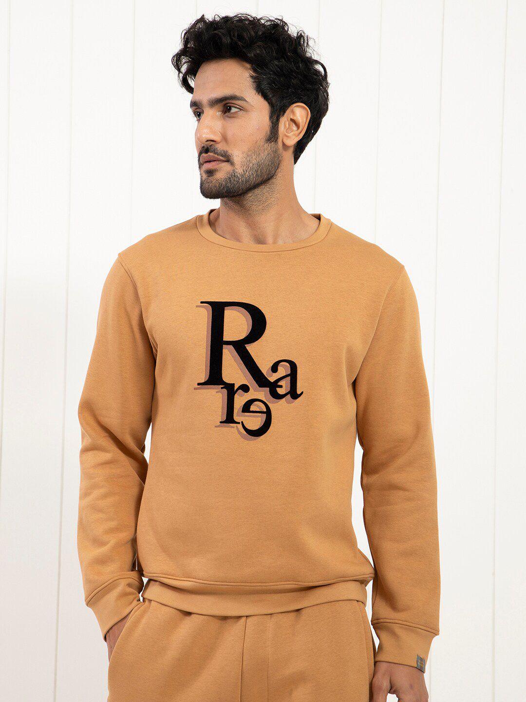 rare rabbit long sleeves typography printed cotton pullover