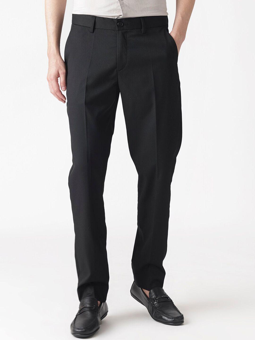 rare rabbit men black slim fit trousers