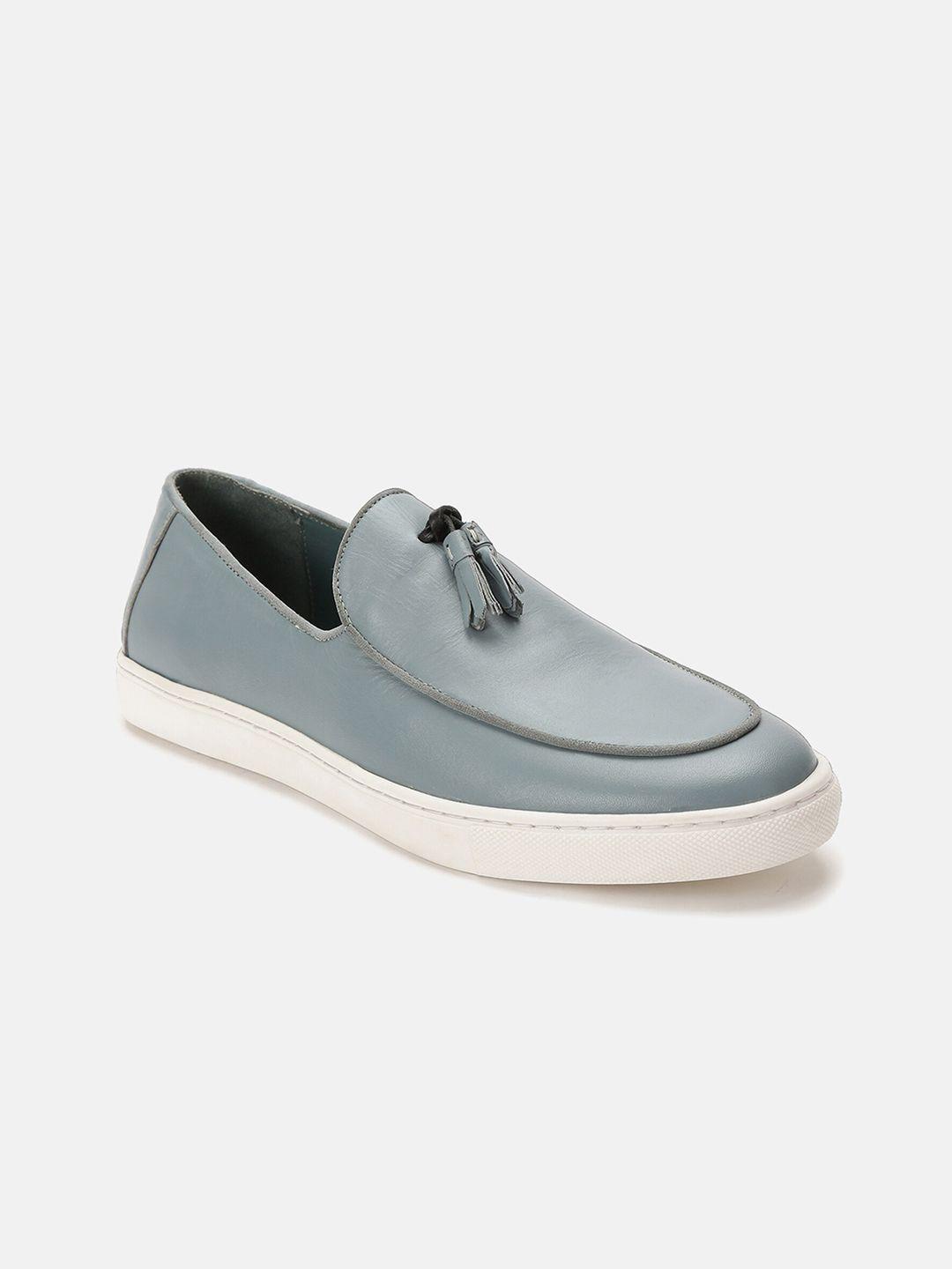 rare rabbit men blue & white suede slip-on sneakers