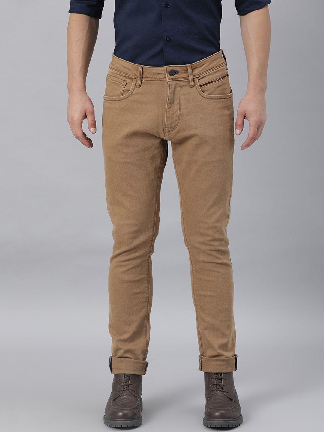 rare rabbit men brown slim fit jeans