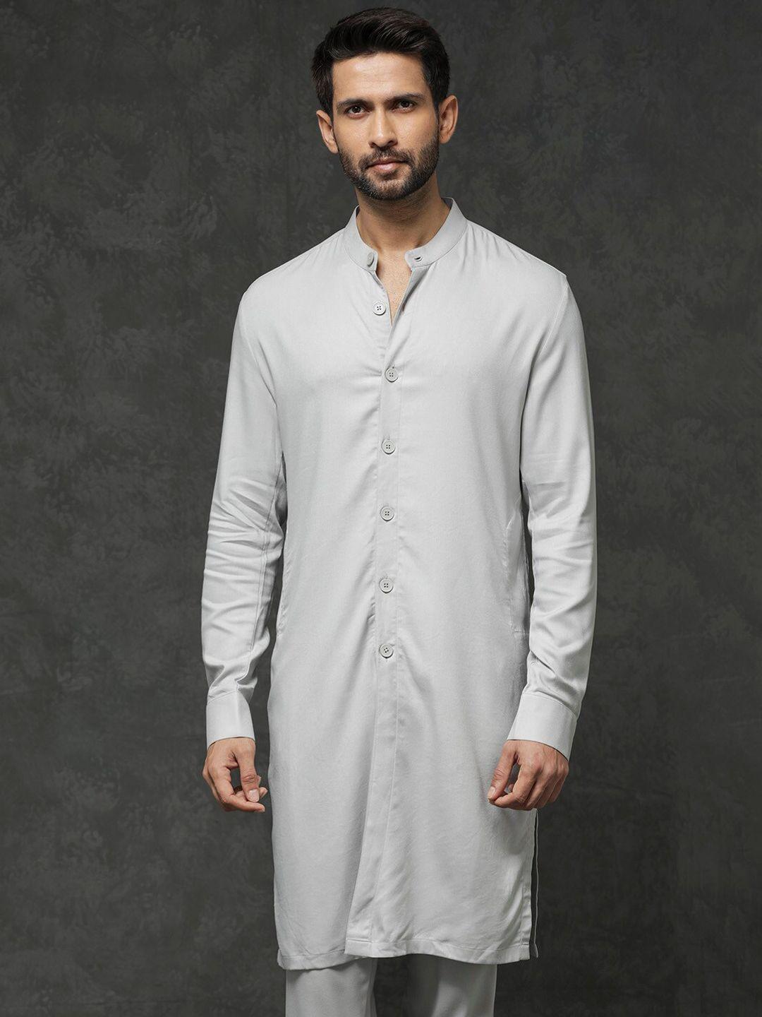 rare rabbit men flared sleeves thread work kurta