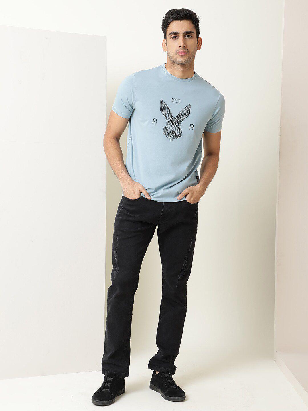 rare rabbit men graphic printed cotton t-shirt