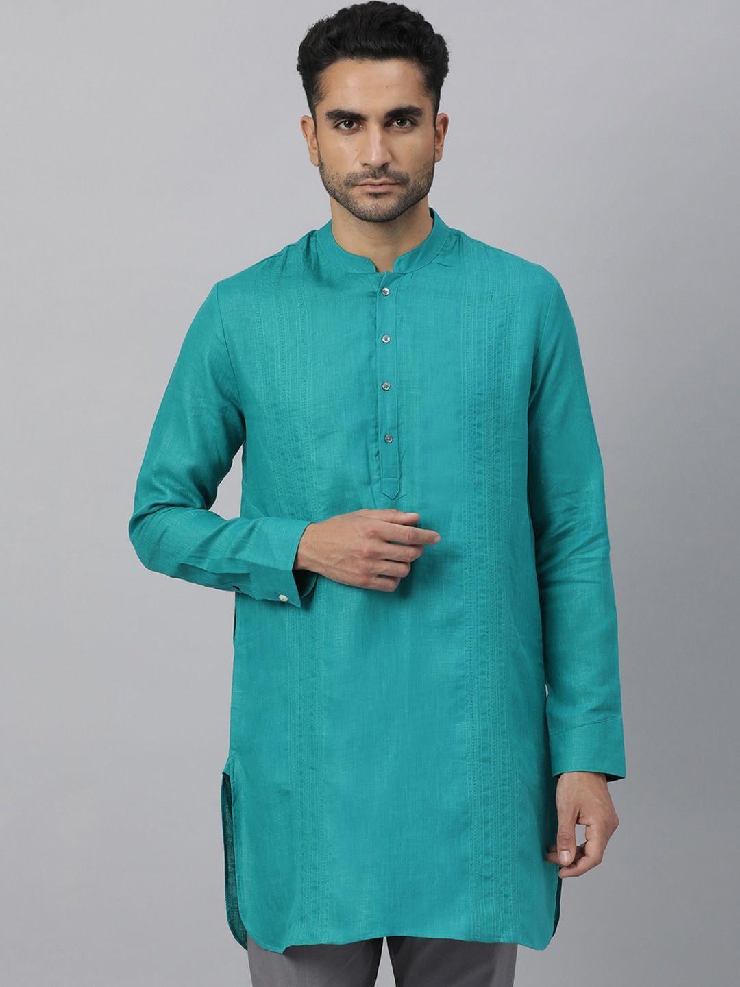 rare rabbit men green kurta