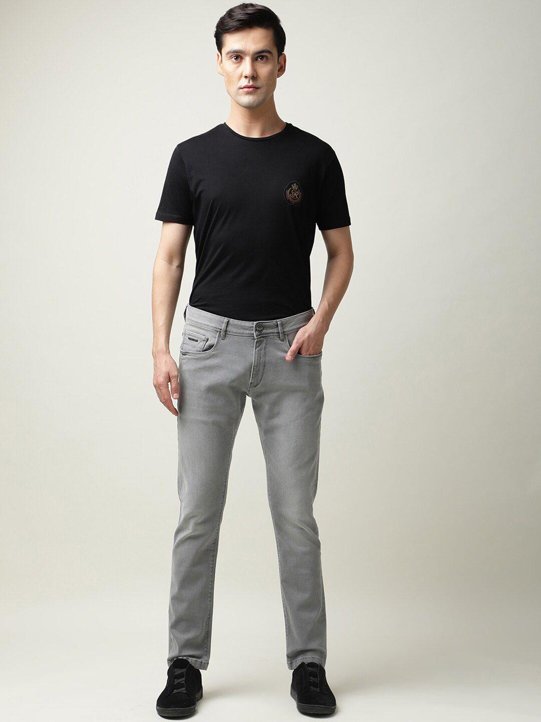 rare rabbit men grey slim fit light fade cotton jeans