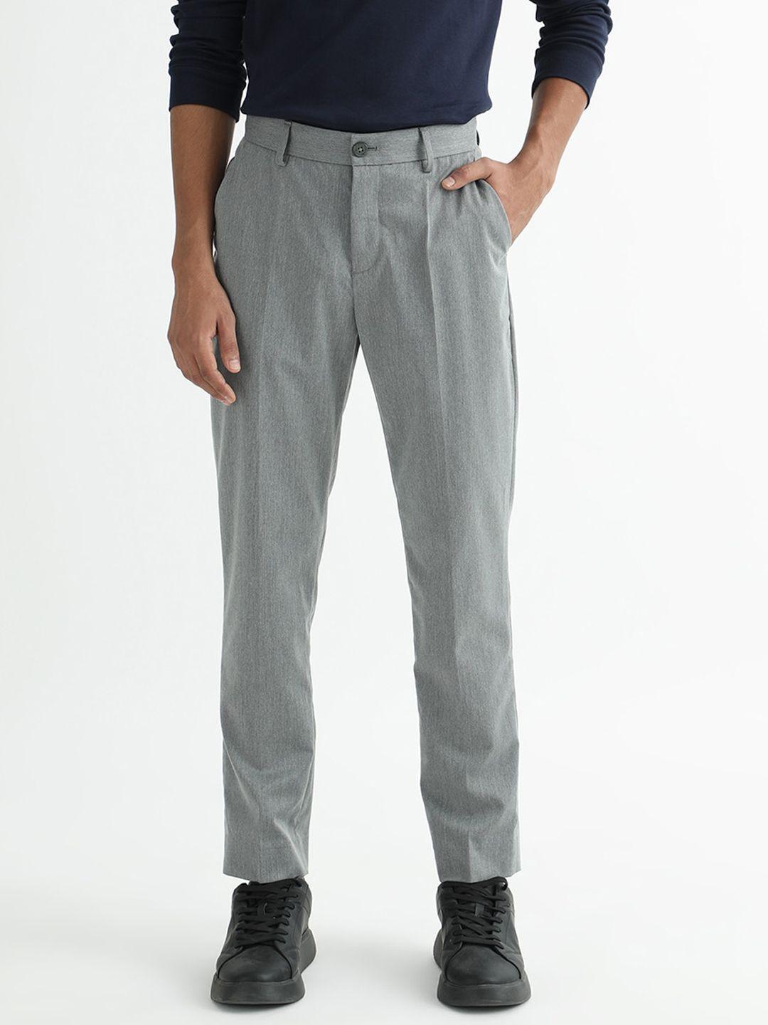 rare rabbit men grey slim fit trousers