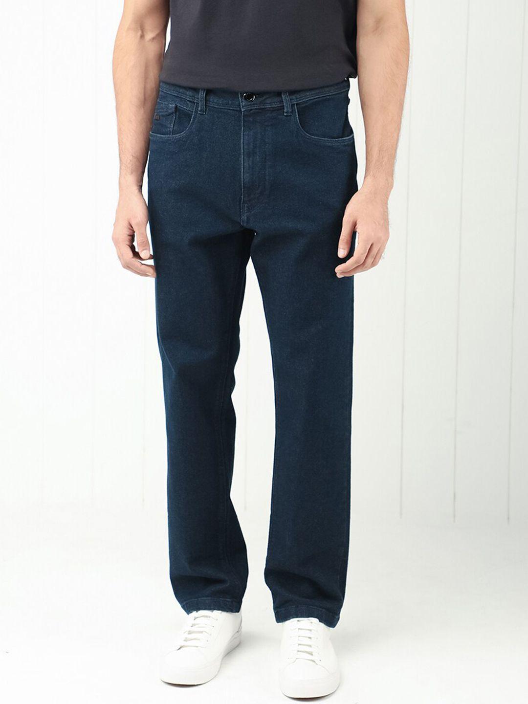 rare rabbit men navy blue slim fit stretchable jeans