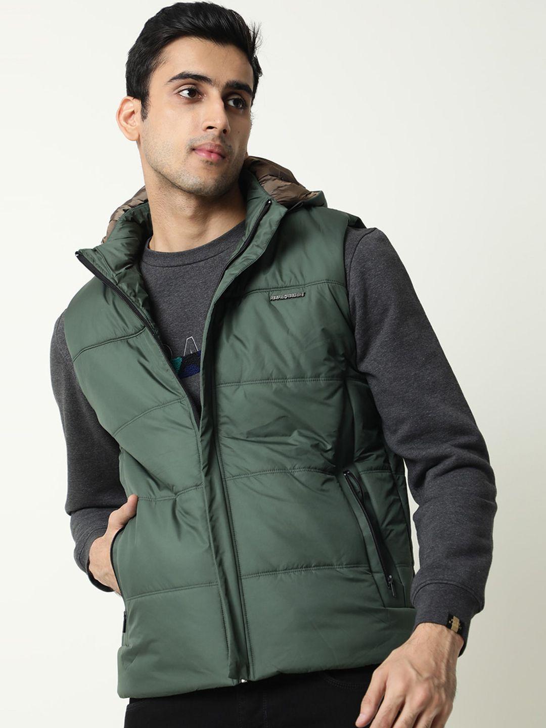 rare rabbit men olive green sleeveless padded jacket