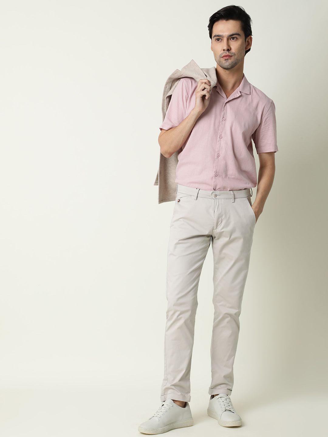 rare rabbit men pink custom slim fit casual shirt