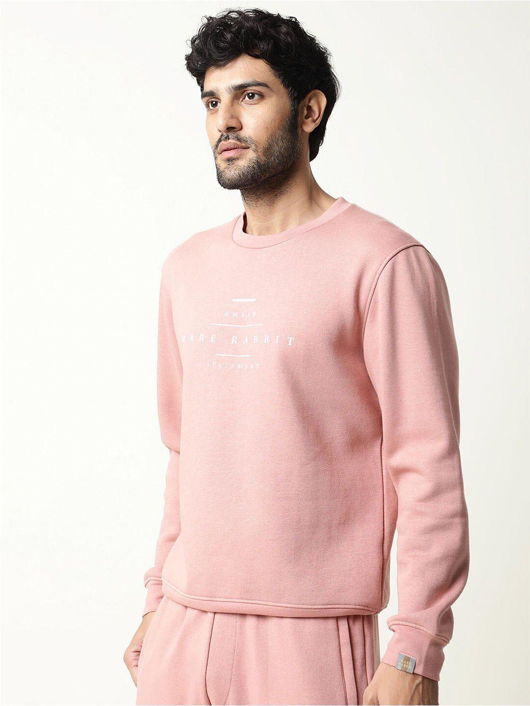 rare rabbit men pink printed sweatshirt