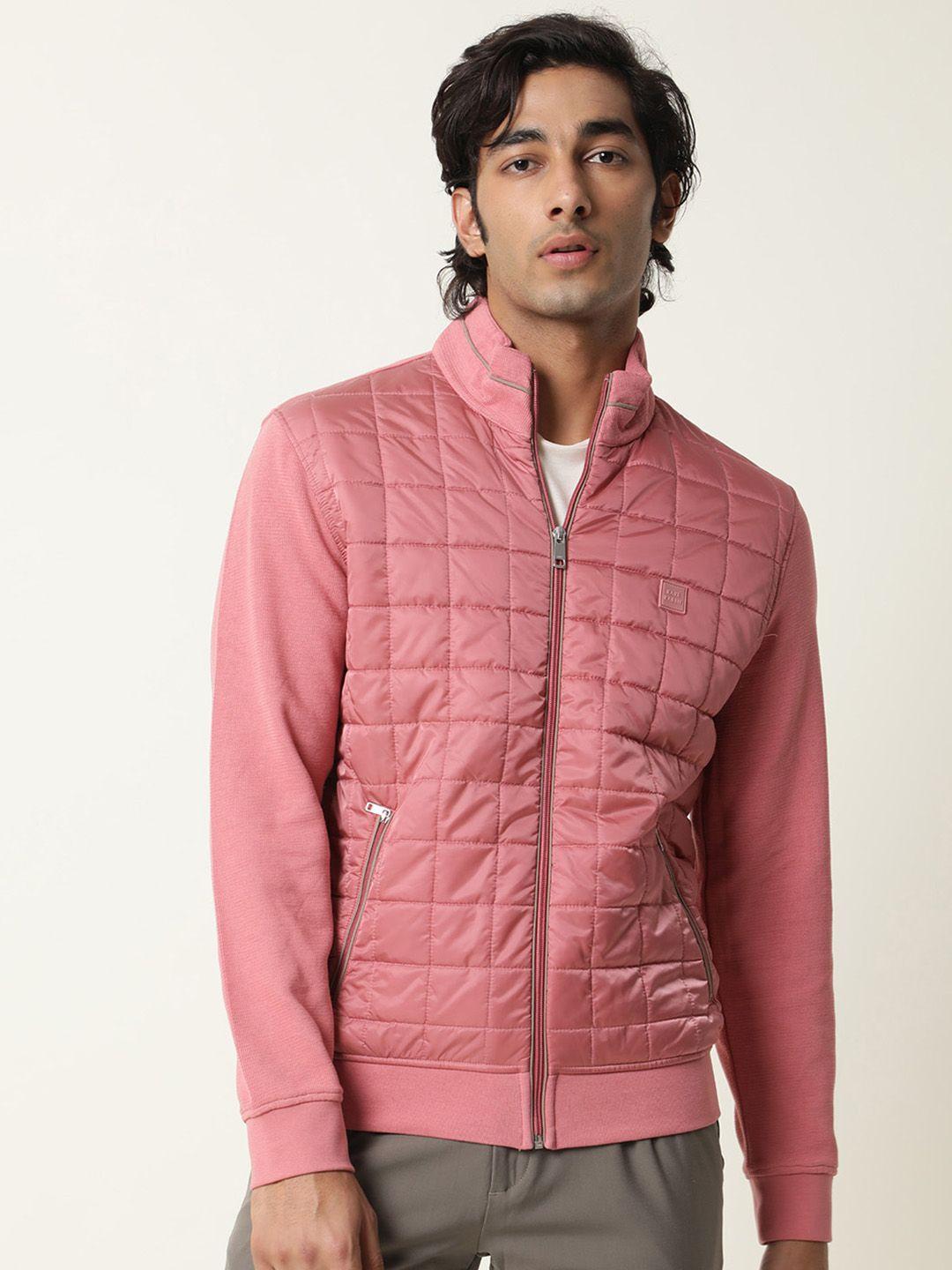 rare rabbit men pink striped quilted jacket