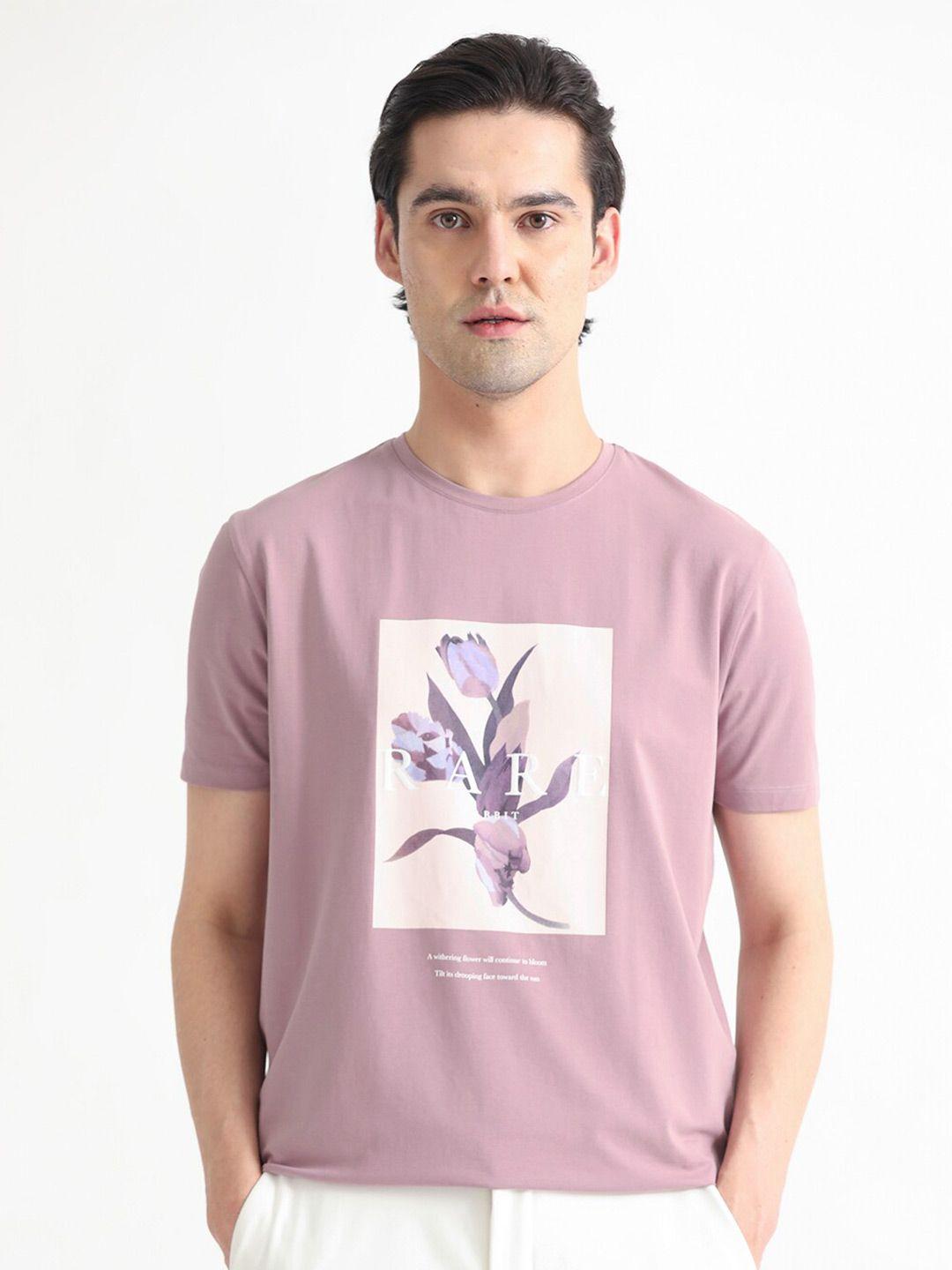 rare rabbit men pink v-neck slim fit t-shirt