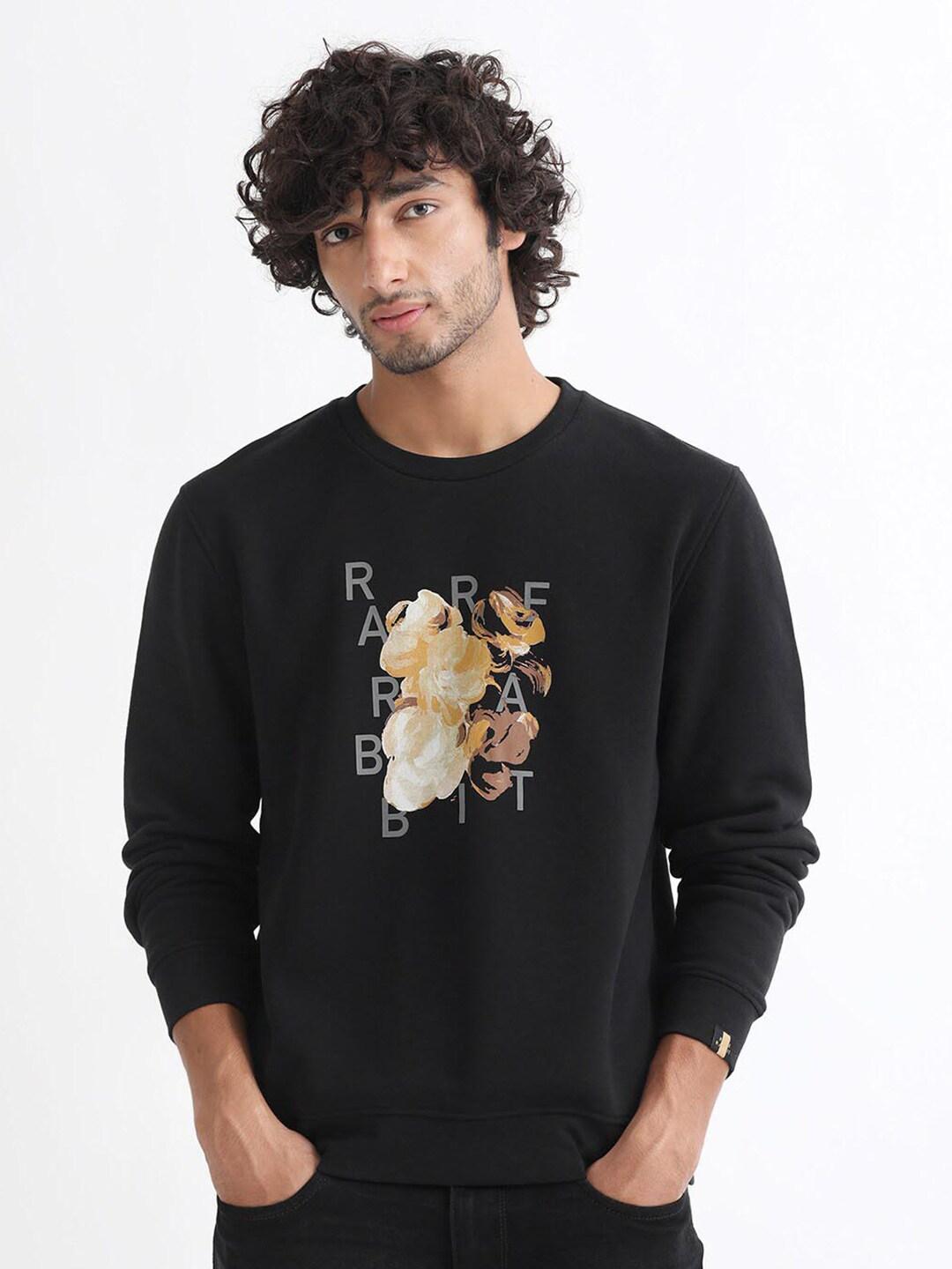 rare rabbit men printed cotton pullover sweatshirt