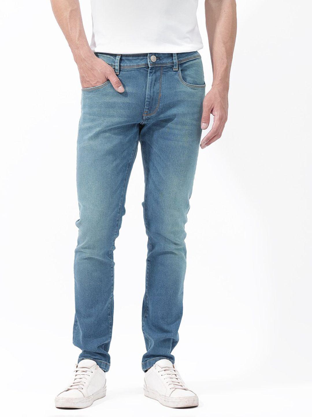 rare rabbit men slim fit clean look light fade jeans