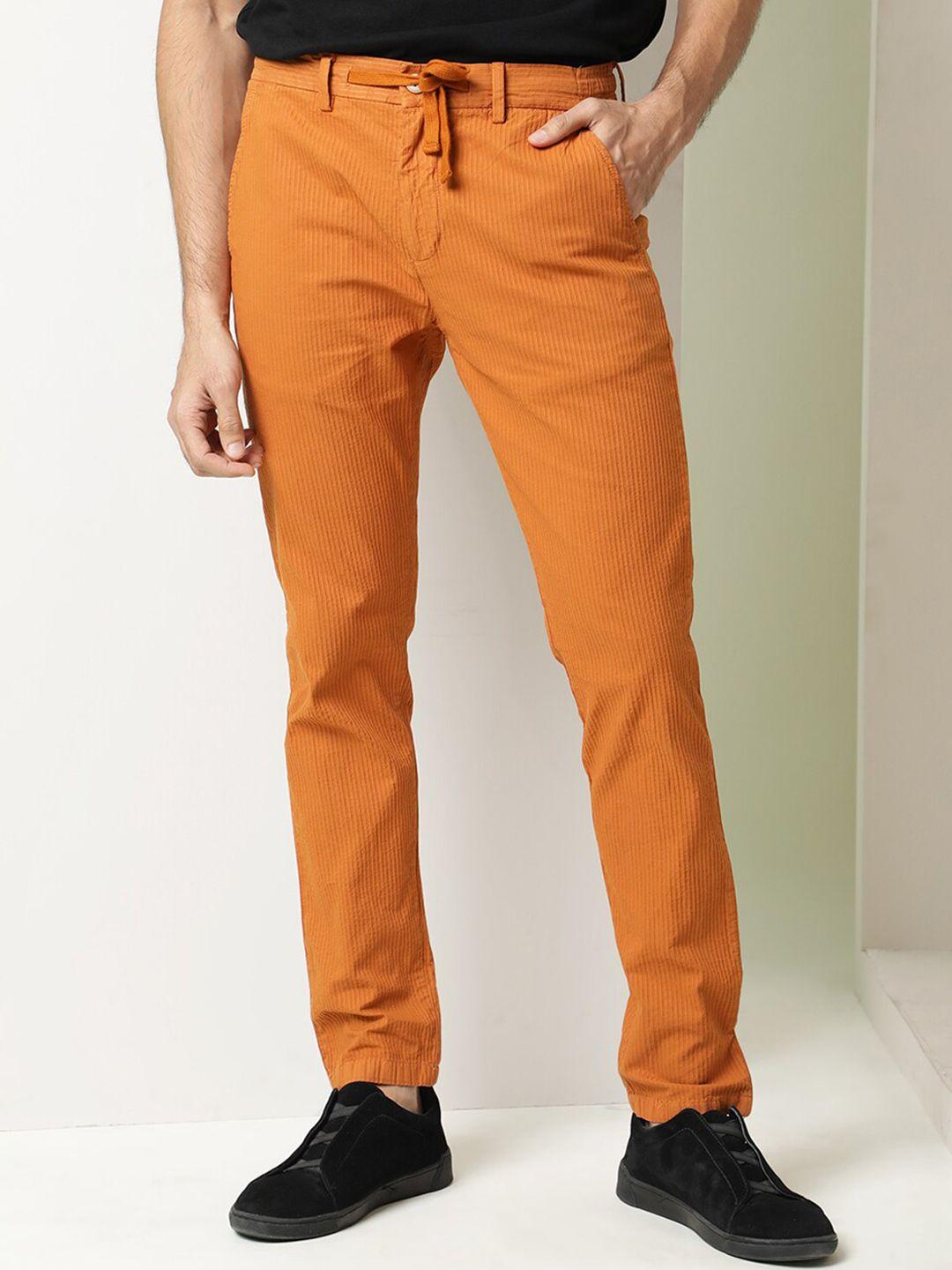 rare rabbit men slim fit cotton casual trousers