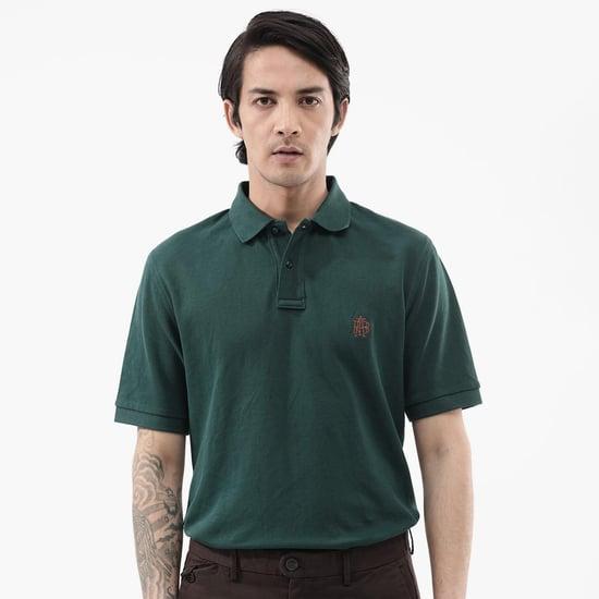 rare rabbit men solid regular fit polo t-shirt