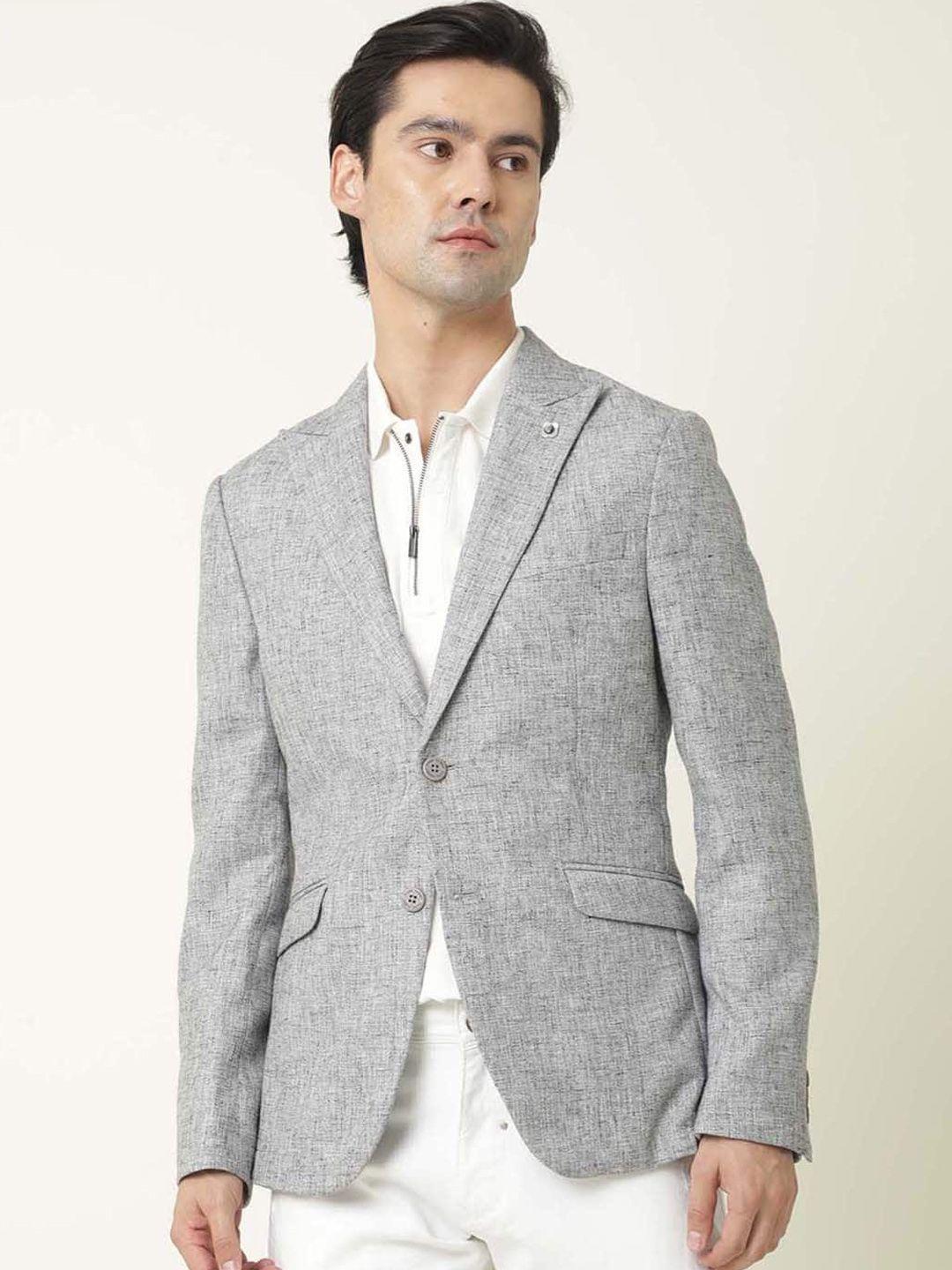 rare rabbit men solid single-breasted slim-fit blazer