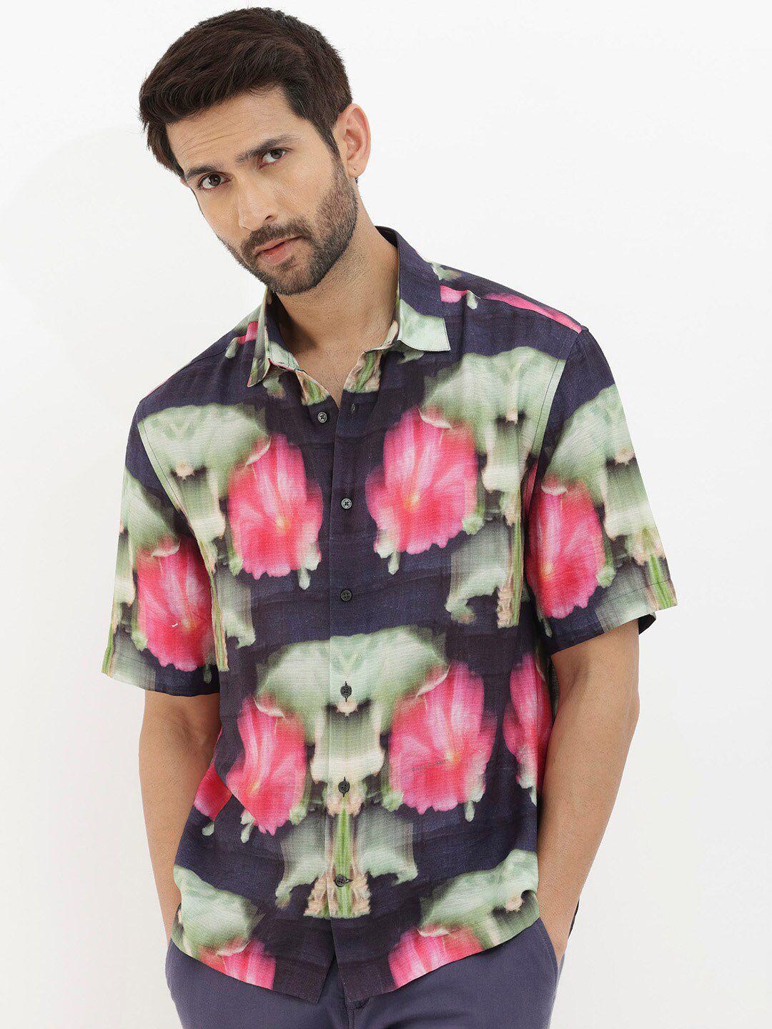 rare rabbit men standard opaque printed casual shirt