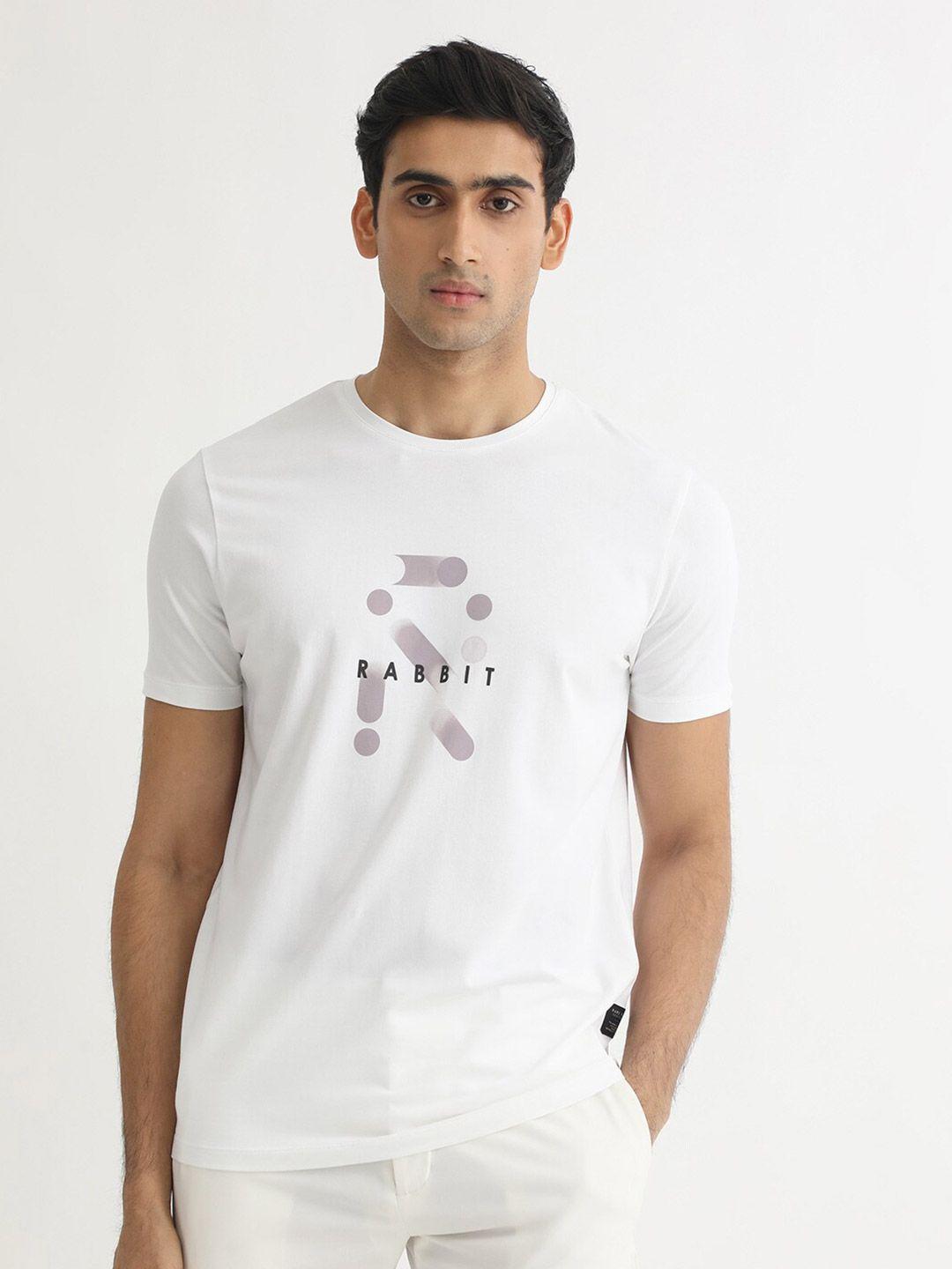 rare rabbit men white v-neck raw edge slim fit t-shirt