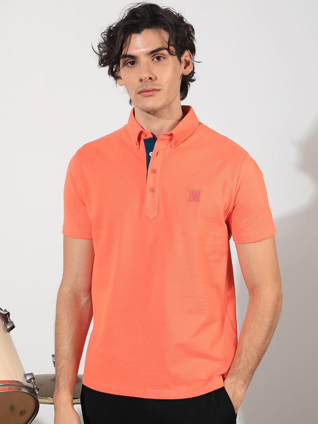 rare rabbit polo collar cotton slim fit t-shirt