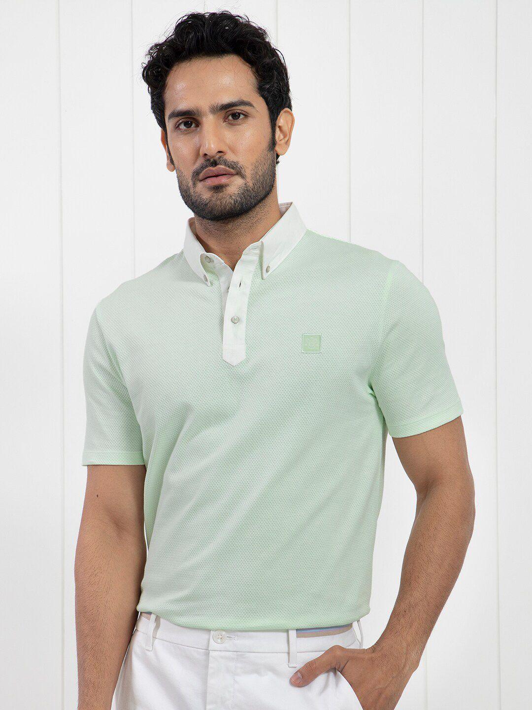 rare rabbit polo collar cotton slim fit t-shirt