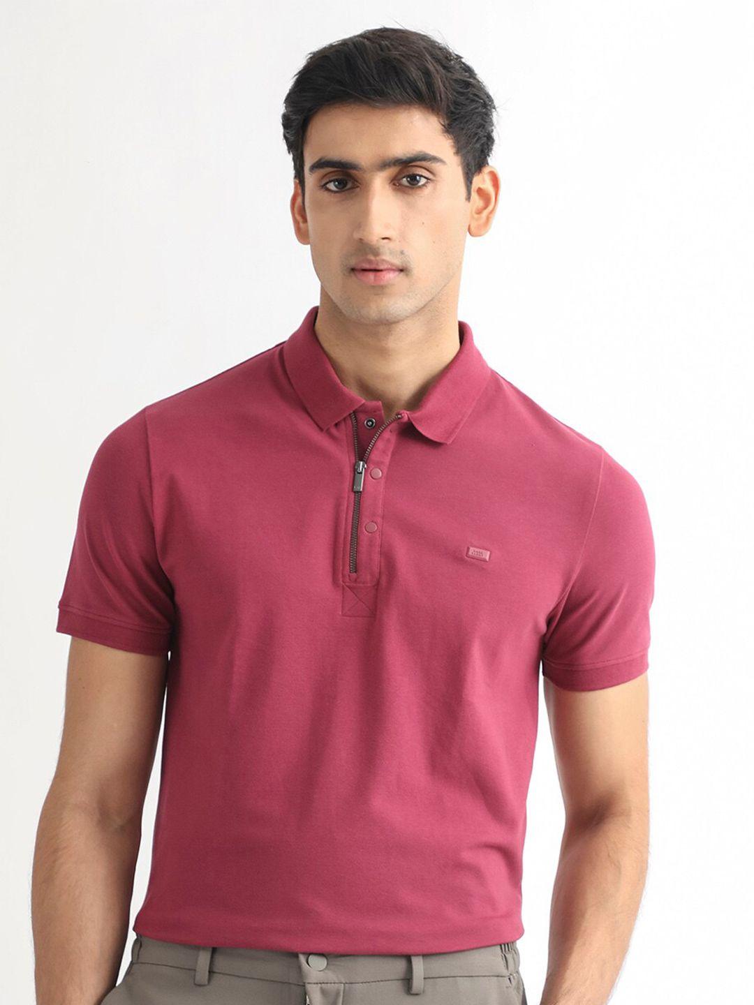 rare rabbit polo collar cotton slim fit t-shirt