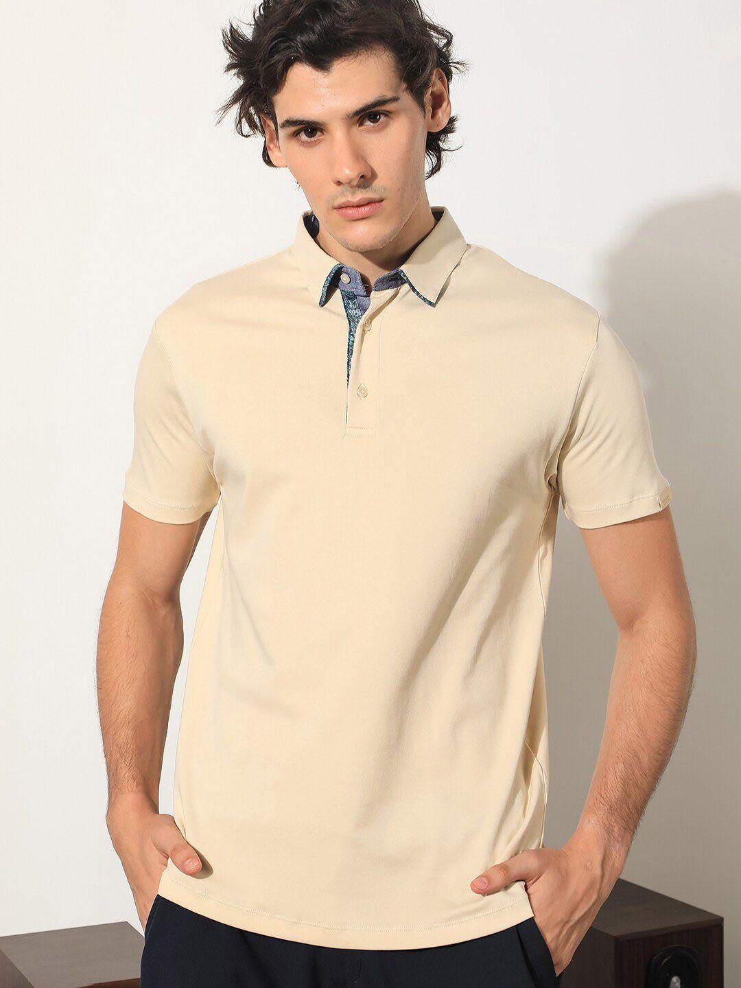 rare rabbit polo collar slim fit cotton t-shirt