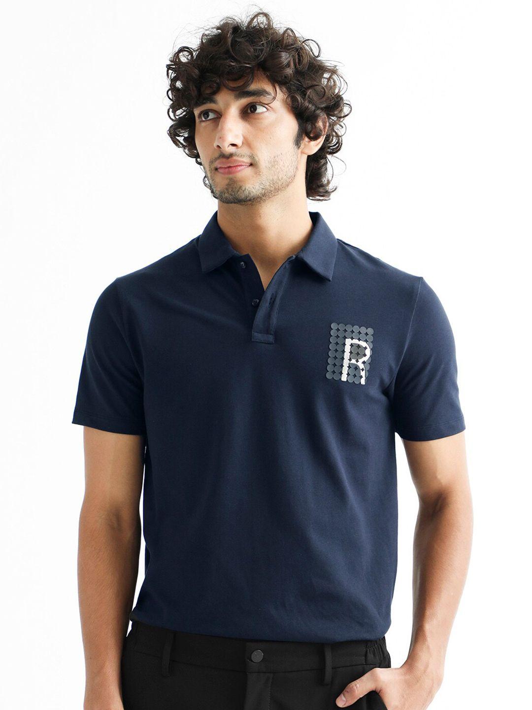 rare rabbit polo collar slim fit cotton t-shirt