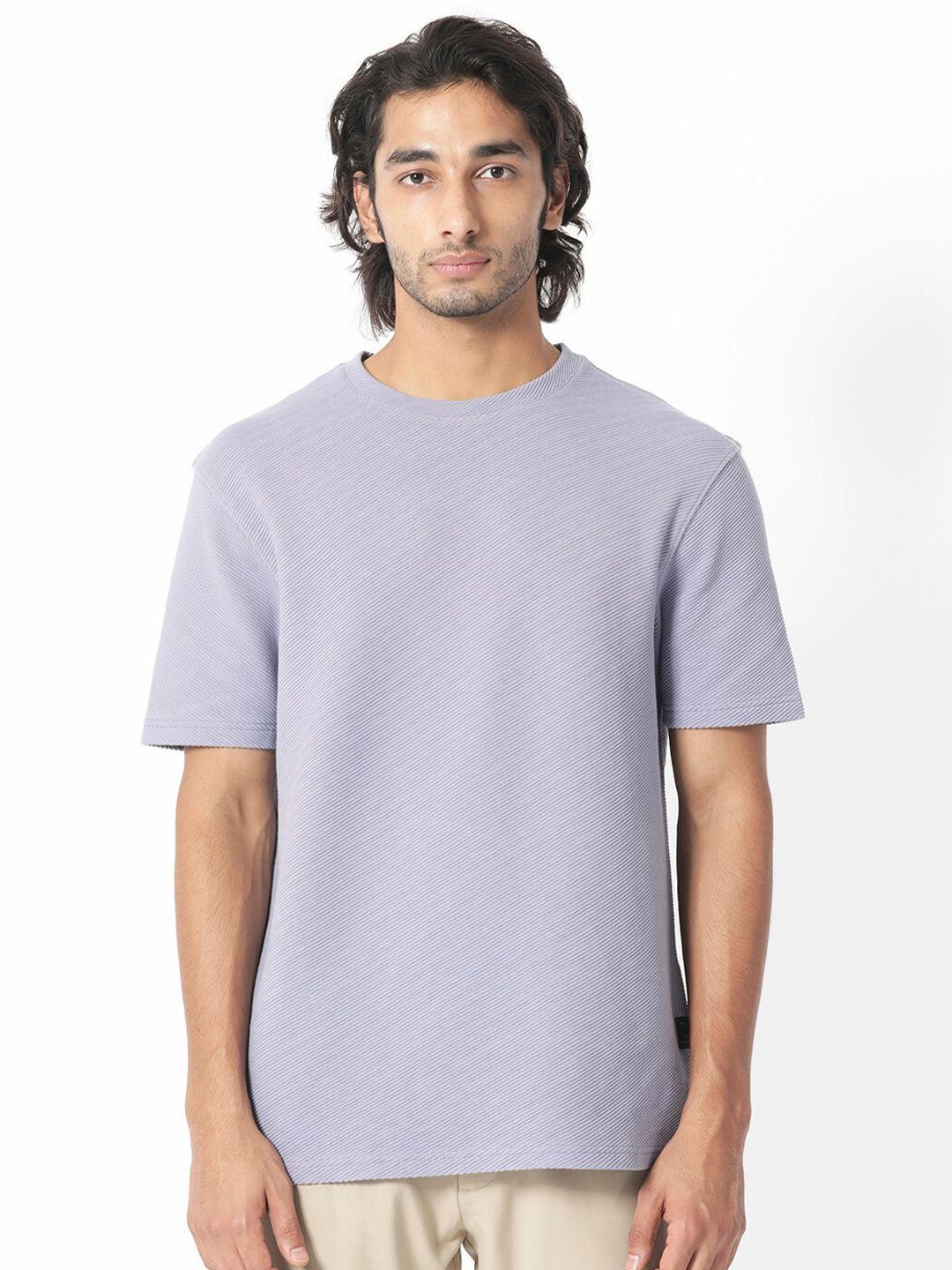 rare rabbit round neck slim fit cotton casual t-shirt