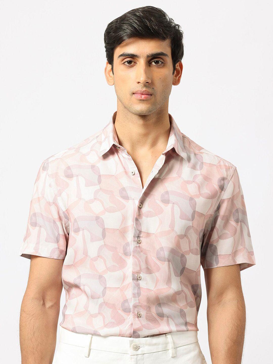 rare rabbit slim fit abstract printed casual shirt