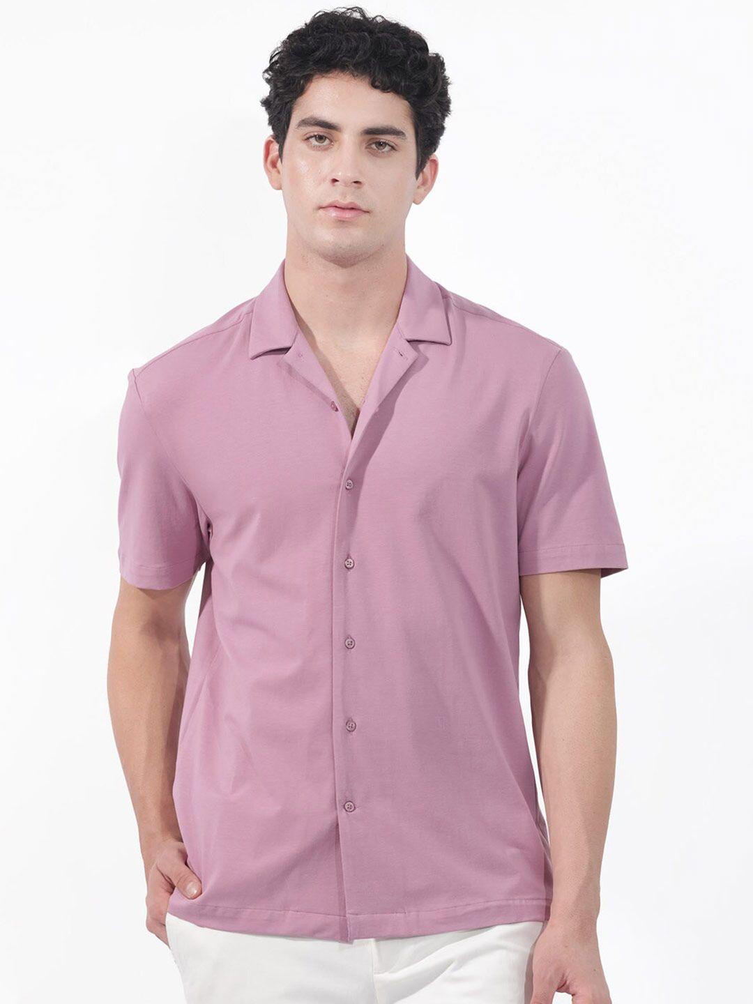 rare rabbit slim fit cuban collar cotton casual shirt