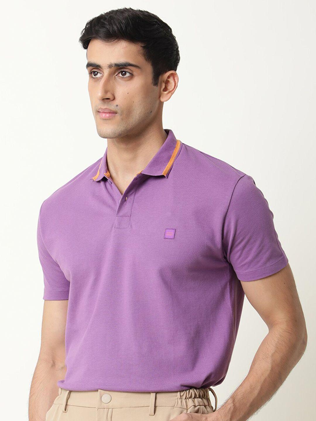 rare rabbit slim fit half sleeve cotton polo t-shirt