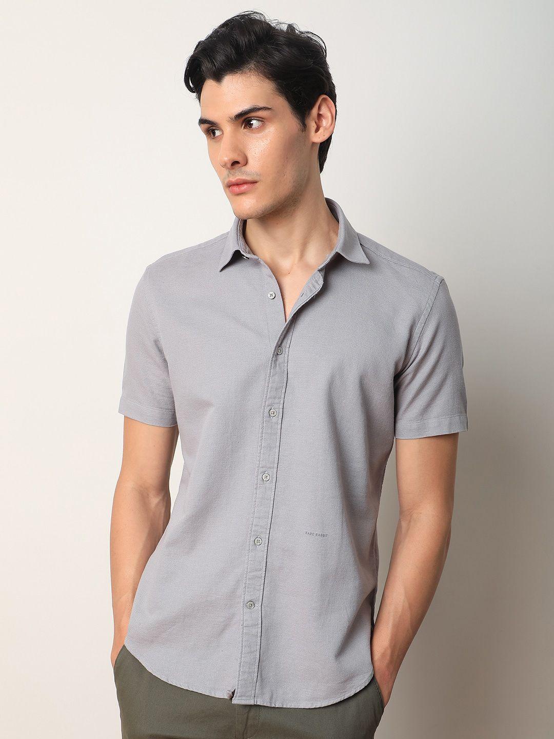 rare rabbit slim fit opaque casual cotton shirt