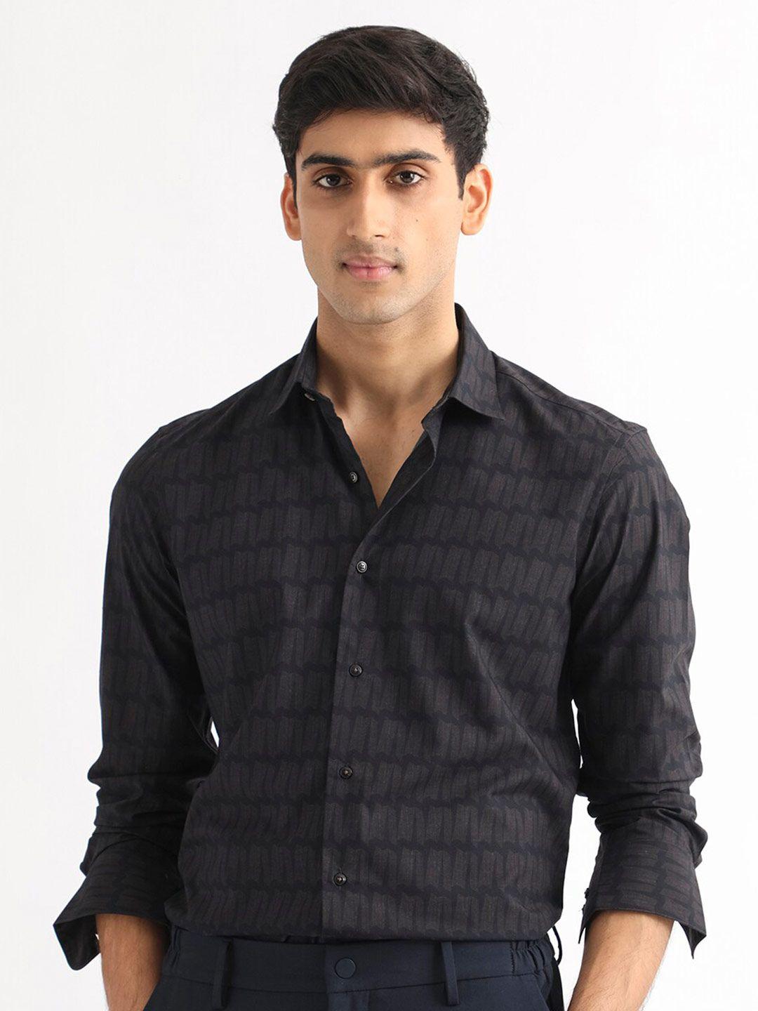 rare rabbit slim fit opaque striped casual shirt