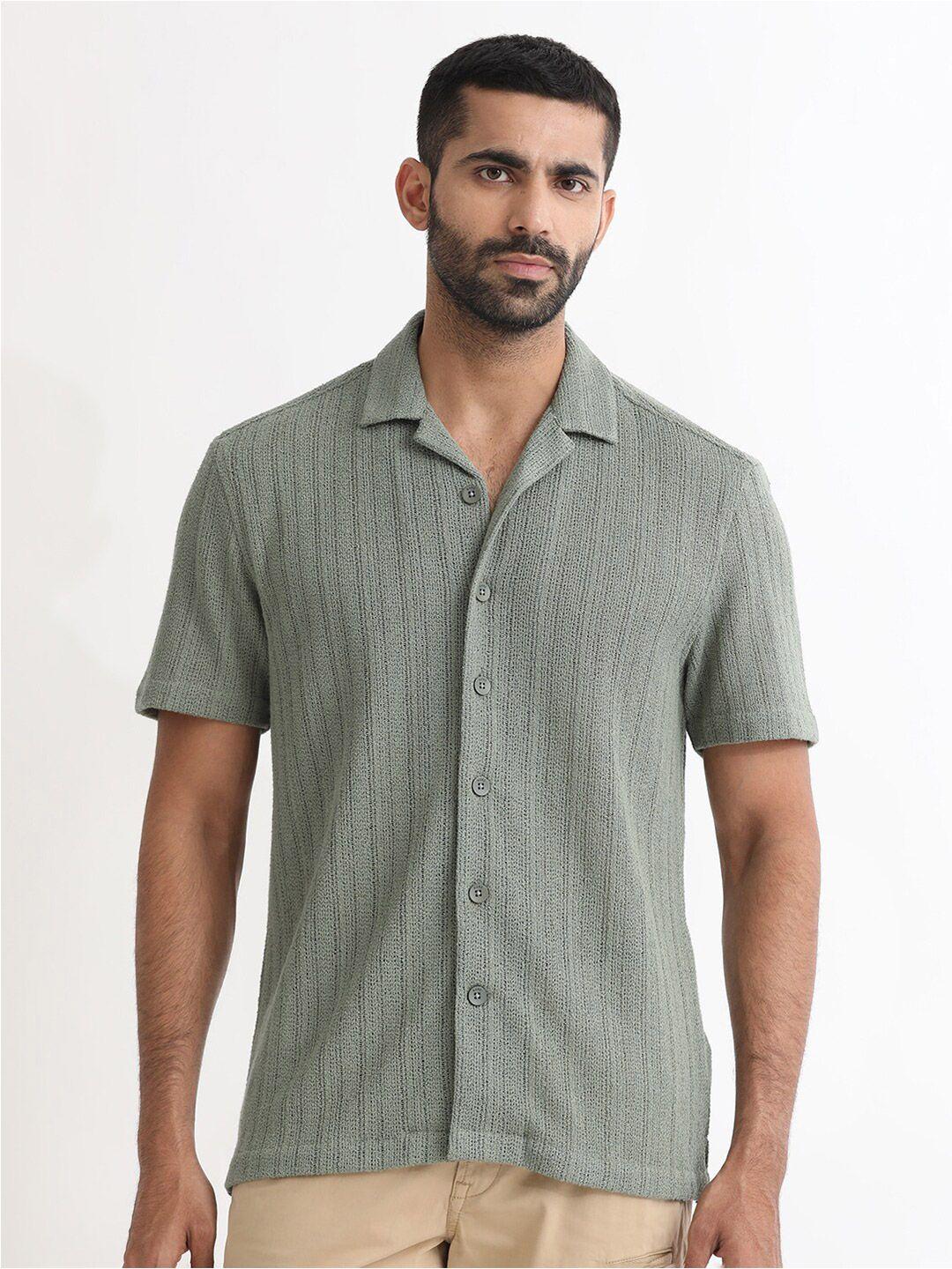 rare rabbit slim fit opaque striped casual shirt