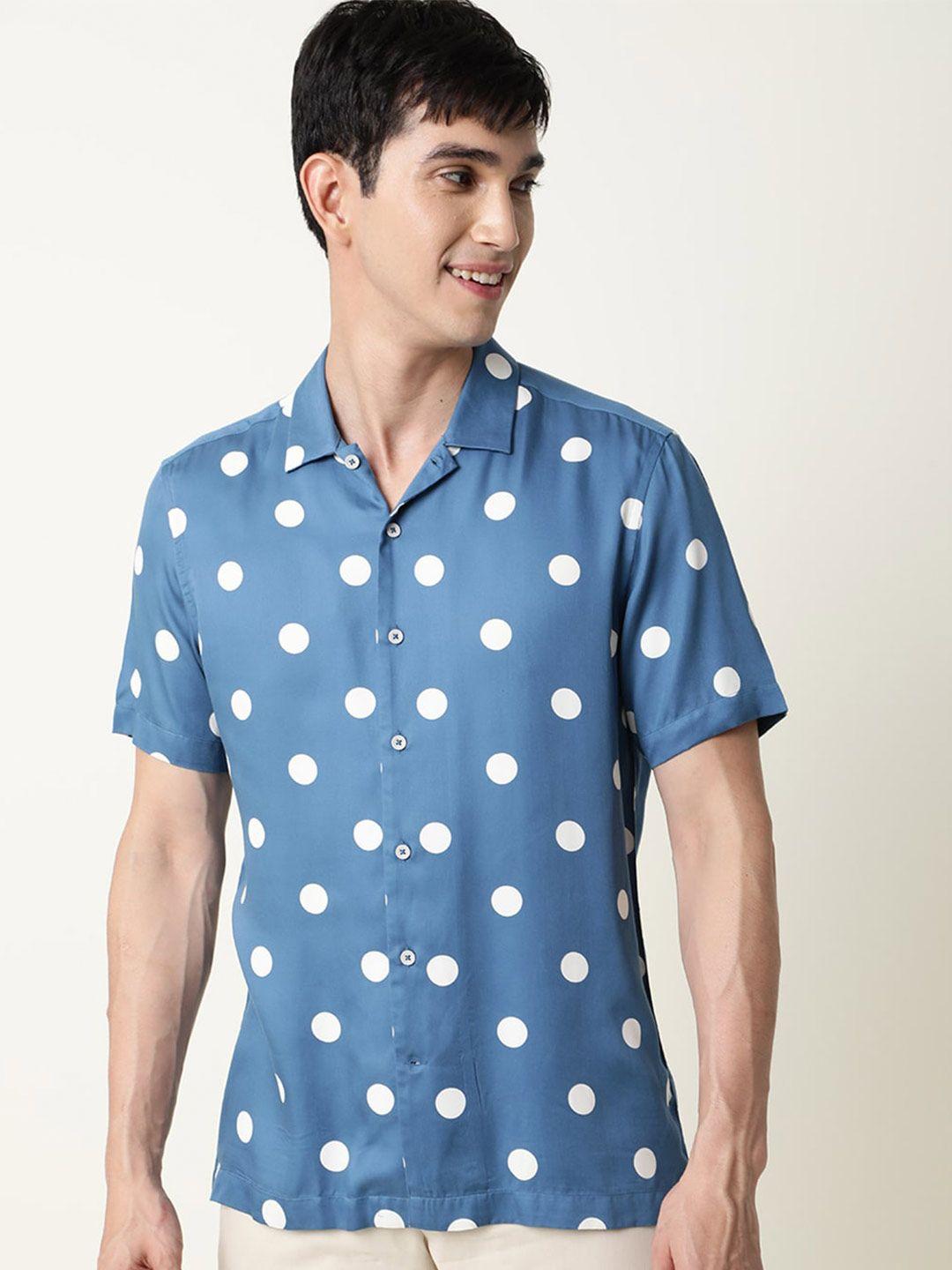 rare rabbit slim fit printed cotton casual shirt