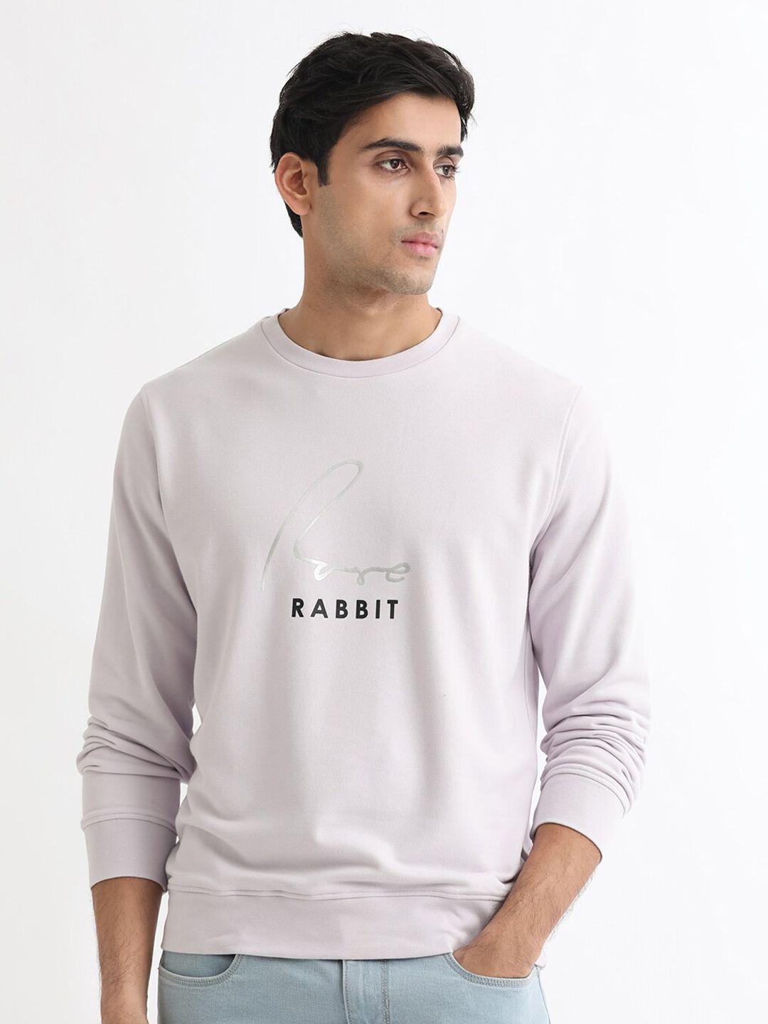 rare rabbit typography printed cotton pullover