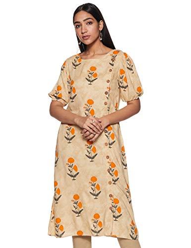 rare roots women's rayon a-line kurta (rr227c_beige_medium)