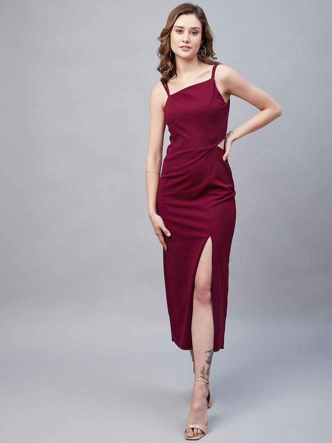 rare shoulder straps cut-outs sheath dress