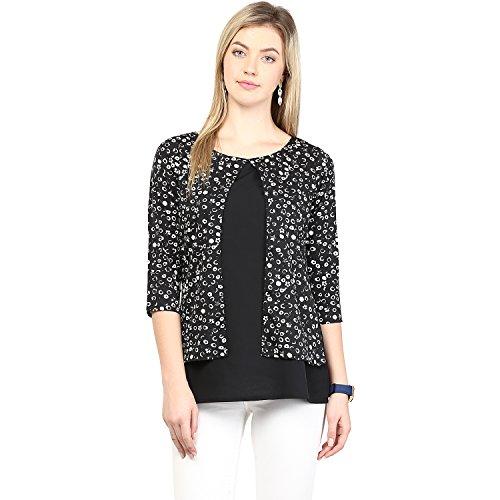 rare women's polka dot regular fit top (ep1004_black_m