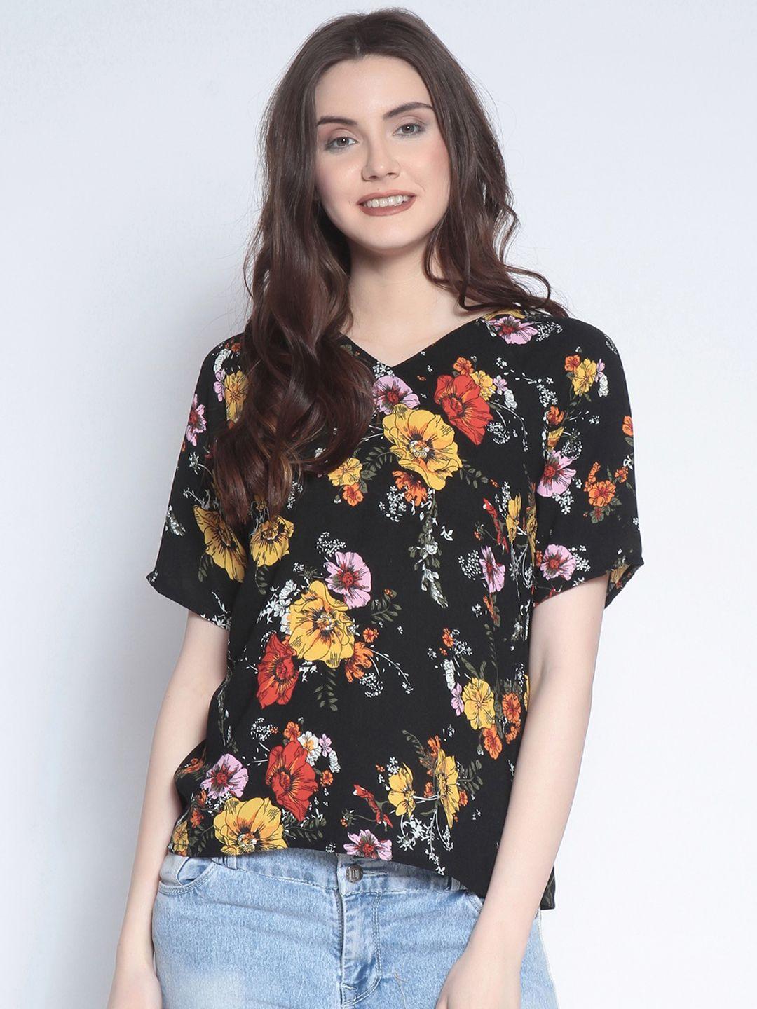 rare women black printed top