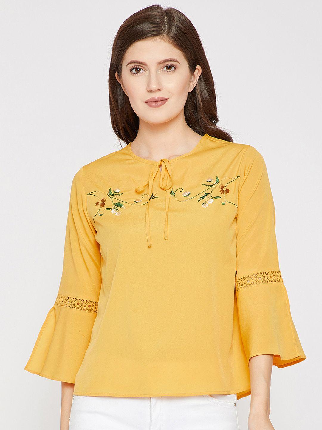 rare women mustard solid top