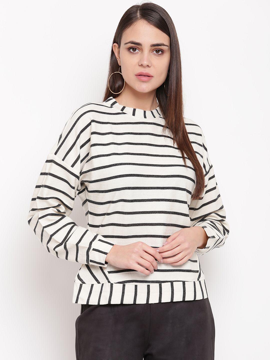 rare women off-white & black striped sweatshirt