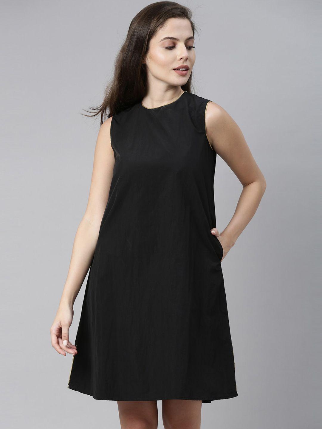 rareism black a-line dress