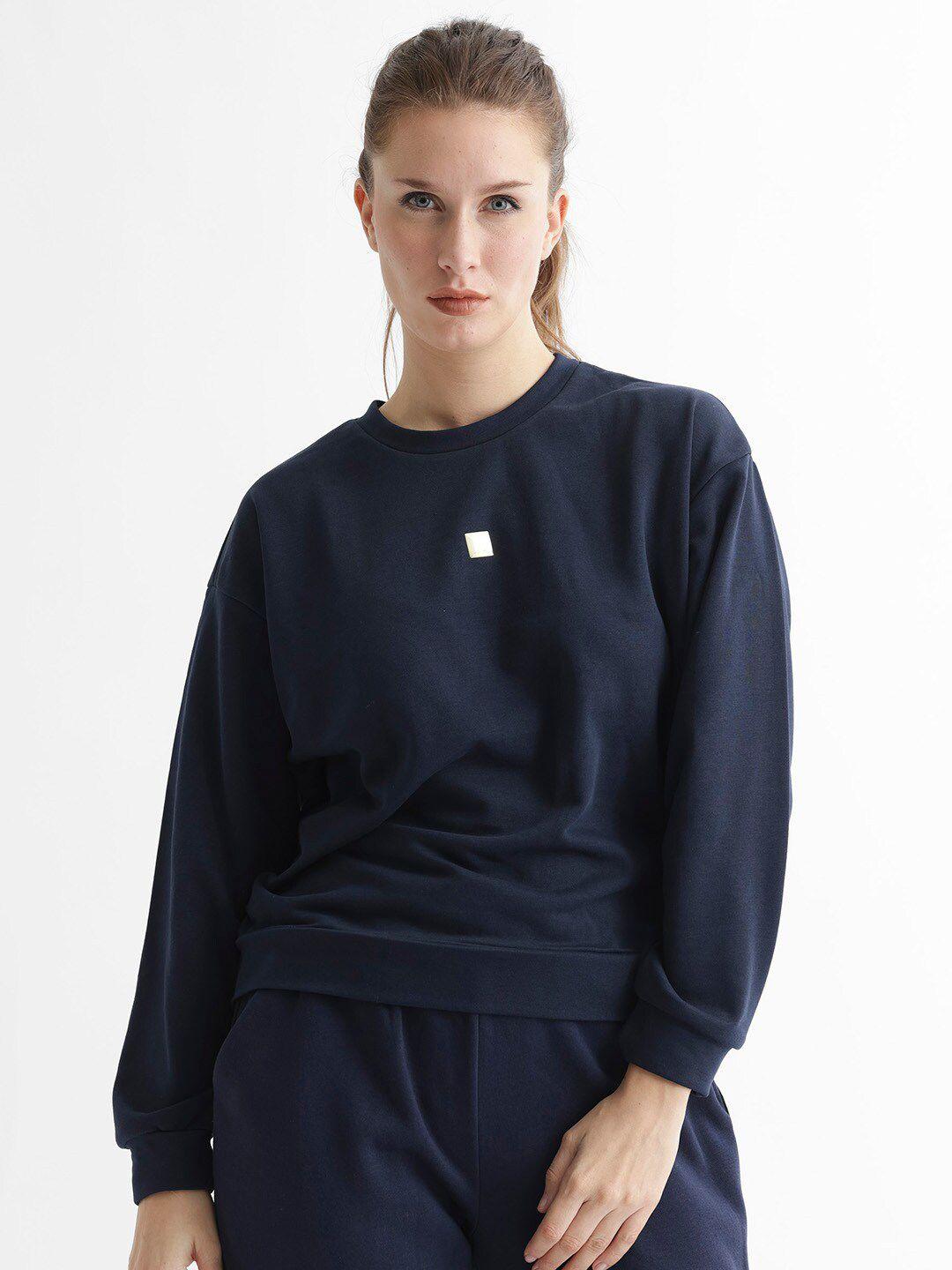 rareism geometric embellished cotton sweatshirt