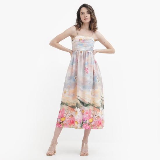 rareism women floral print midi dress