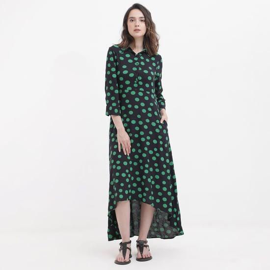 rareism women polka dot asymmetric dress