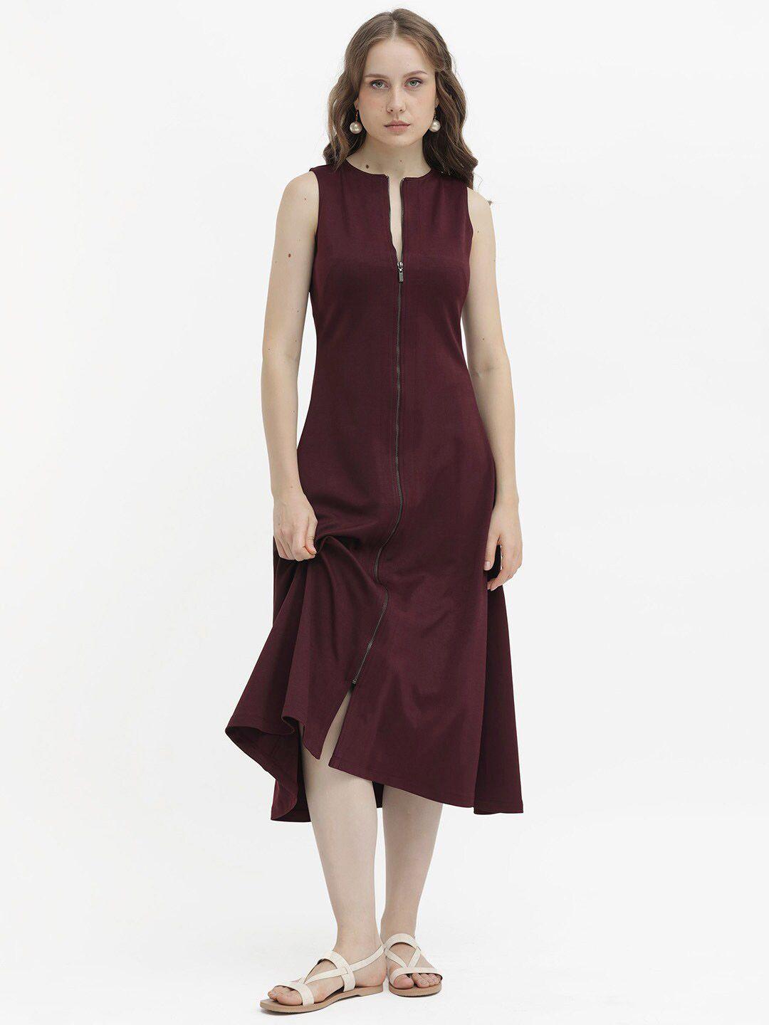 rareism a-line sleeveless midi dress